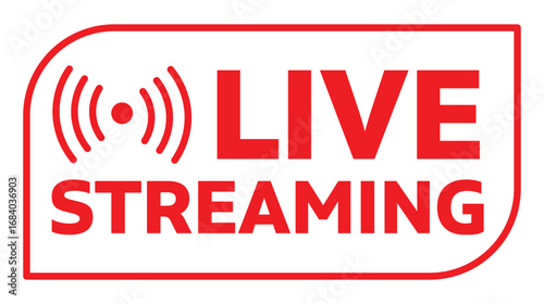 livestream icon. Red color vector icon illustration