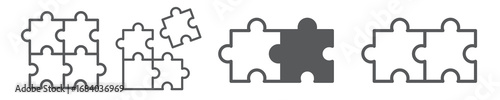 Matching icon. vector line illustration