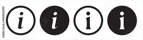 info icon set. inform vector symbol. I Button. faq sign.