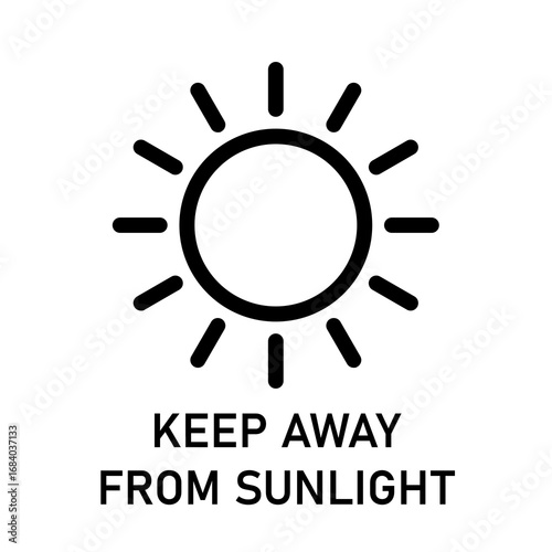 Keep away from sunlight icon isolated on white background