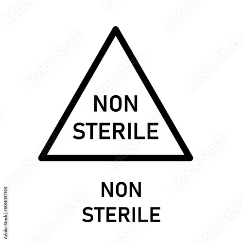 Non sterile triangular icon isolated on white background
