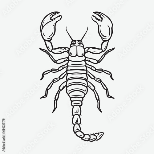 Scorpion Silhouette Simple Flat Icon Artwork, Animal Scorpion Design Element Sign Vector Clothing