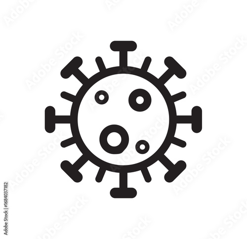 immune system icon Thin line icon. antivirus protection. Black editable Modern vector illustration
