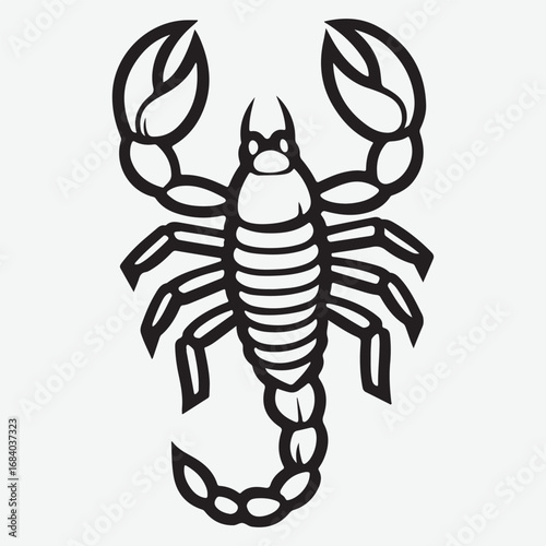 Scorpion Silhouette Simple Flat Icon Artwork, Animal Scorpion Design Element Sign Vector Clothing