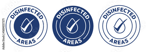 Disinfected surface icon set in four variations on white background