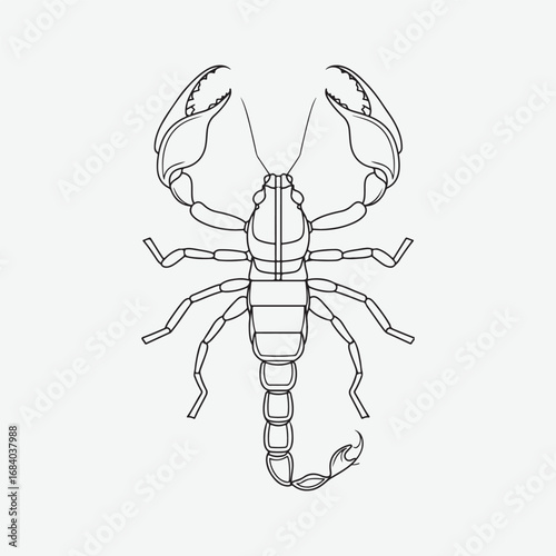 Scorpion Silhouette Simple Flat Icon Artwork, Animal Scorpion Design Element Sign Vector Clothing