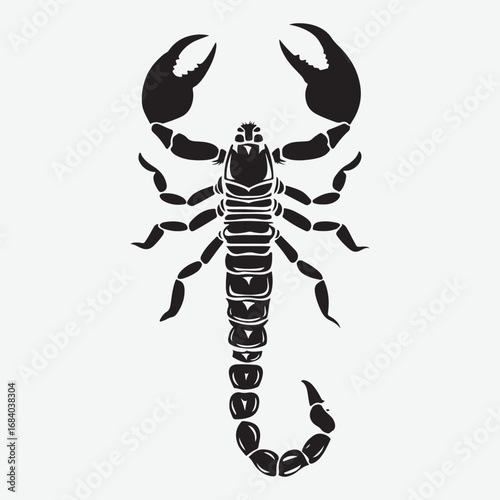 Scorpion Silhouette Simple Flat Icon Artwork, Animal Scorpion Design Element Sign Vector Clothing