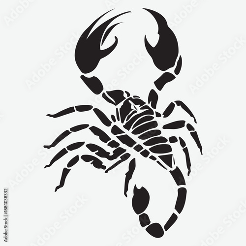 Scorpion Silhouette Simple Flat Icon Artwork, Animal Scorpion Design Element Sign Vector Clothing