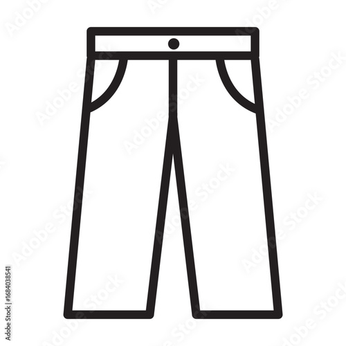 Pants icon. jeans, trousers, denim black outlined vector sign.