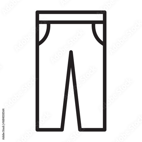 Pants icon. jeans, trousers, denim black outlined vector sign.