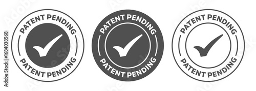 Patent pending icon. Black and White rounded vector stamp of patent pending. logo, vector, badge, emblem of patent pending