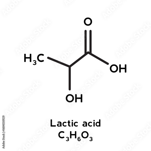 Lactic acid molecular structure vector