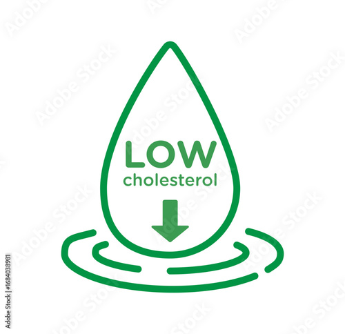 Low cholesterol icon. Vector Sign Symbol Design on white background. EPS 10