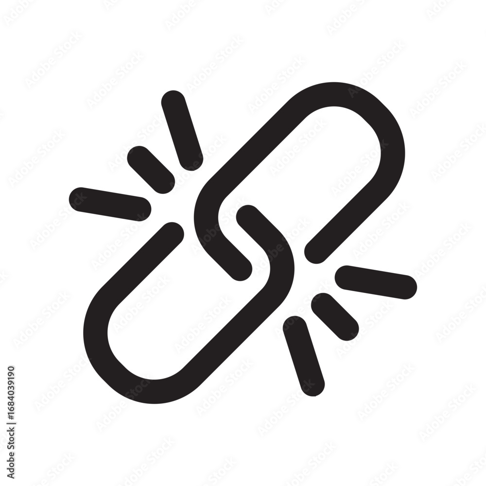 Indestructible icon. Durable icon. black outline vector icon for chain. Indestructible icon. Durable icon. black outline vector icon for chain.