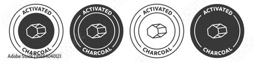 Activated Charcoal icon set in four variations on white background