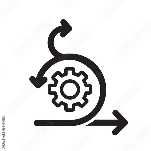 Agile icon, line vector illustration