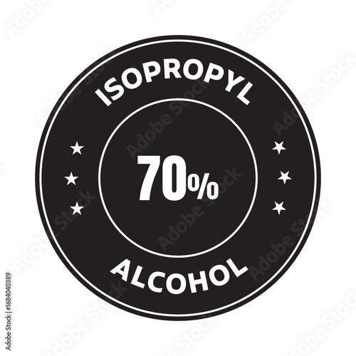 70% Isopropyl Alcohol black and white vector icon Illustration