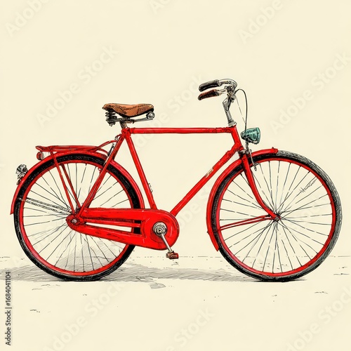 Red bicycle illustration