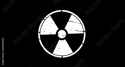 nuclear symbol stencil icon vector illustration