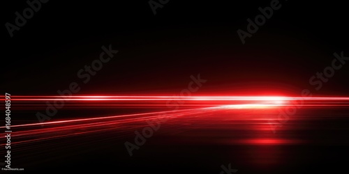 Abstract red light streaks on black background