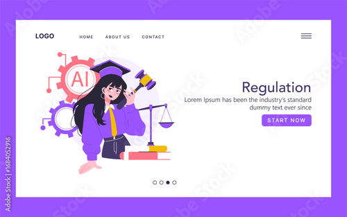 AI Regulation Concept with Judge Holding Gavel