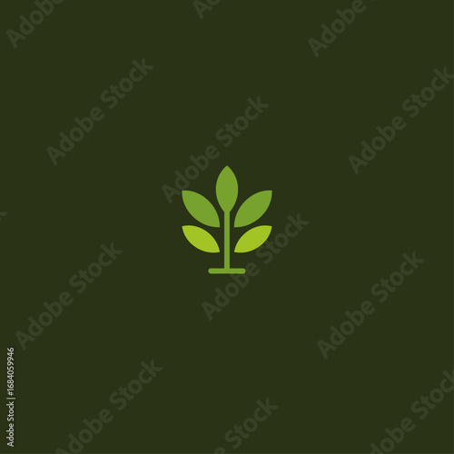Green tree logo Icon flat vector design