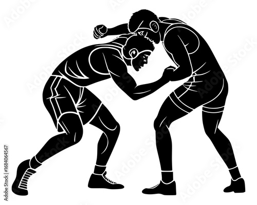silhouette of a Wrestling 
