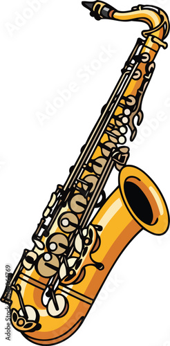 golden alto saxophone a detailed musical instrument illustration