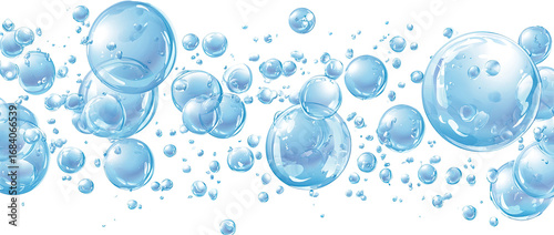 Light blue bubbles on black background
