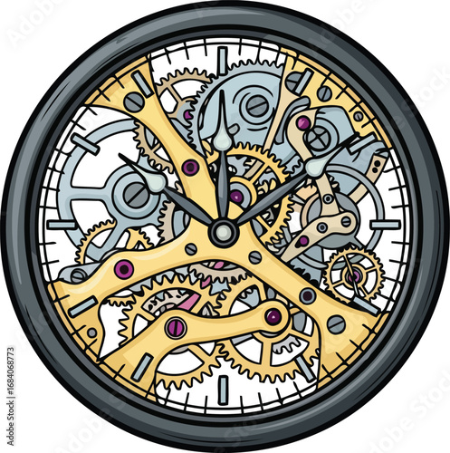 intricate clockwork mechanism detailed gear system of an antique watch