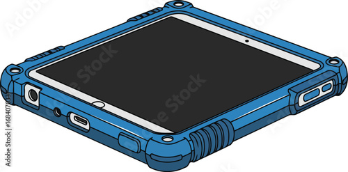 durable blue tablet in protective case robust device for modern life