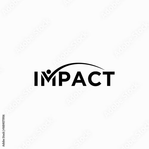 impact typography logo design template illustration element