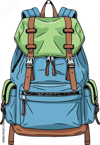 stylish blue backpack with green accents a perfect travel companion for adventures