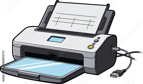 compact printer ready for document printing and scanning