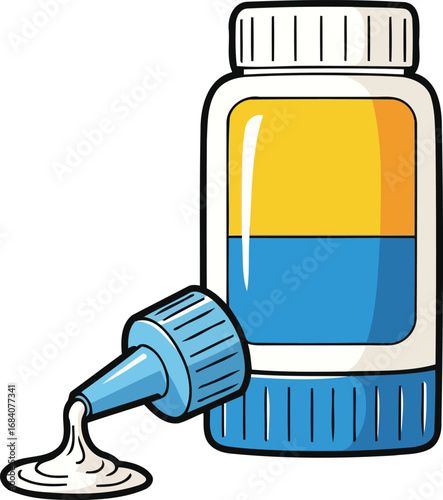glue bottle with applicator dispensing adhesive, crafts, and repairs