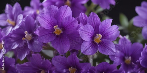Close-up of vibrant purple anggrek violet, delicate petals, detail, macro, vibrant purple