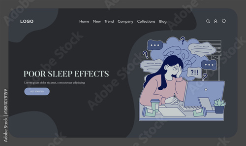 Effects of Poor Sleep on Focus Vector Illustration