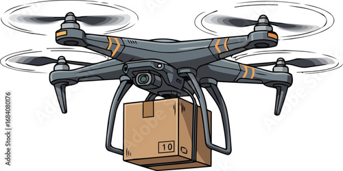 fast drone delivery service futuristic package transport with a modern quadcopter
