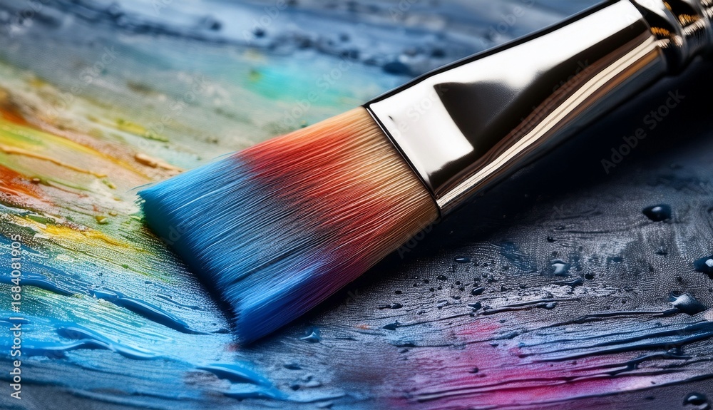 Fototapeta premium Artist's Brushstroke A Vibrant Fusion of Colors