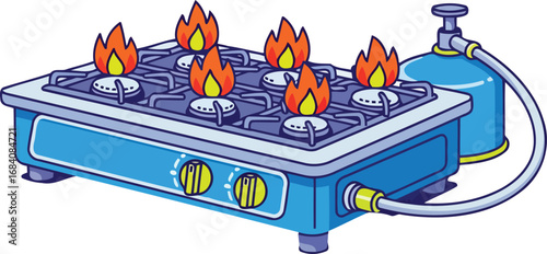 portable gas stovetop emergency multiple burners ignited
