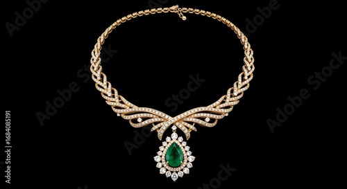 Wallpaper Mural Gold necklace with emerald pendant Torontodigital.ca