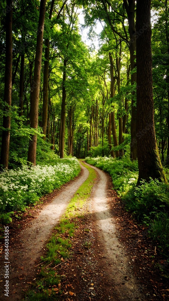 Naklejka premium Sunlit forest path (3)