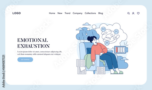 Emotional Exhaustion in a Vector Illustration