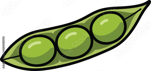 three peas in a pod a vibrant green vegetable illustration