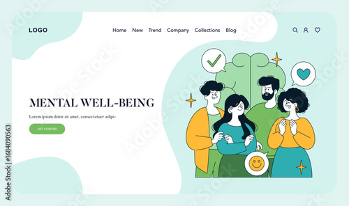 People Illustrations on Mental Well-being Web Page