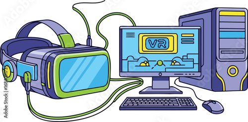 virtual reality headset and pc setup immersive digital experience