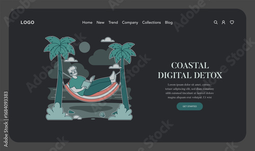 Man Relaxing in Hammock During Coastal Digital Detox