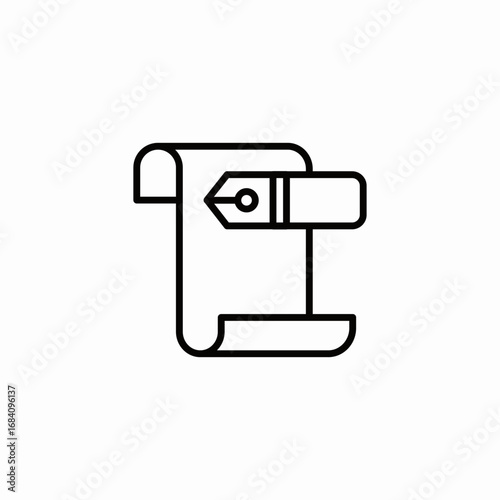 document hand pen icon sign vector