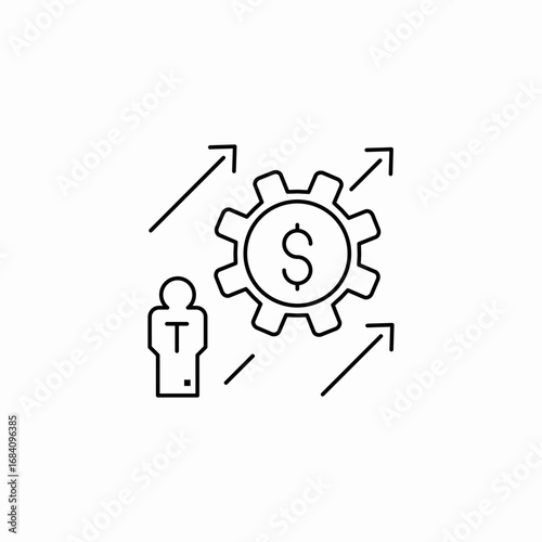 financial increase icon sign vector
