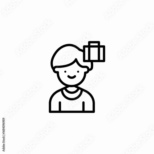 man luggage icon sign vector